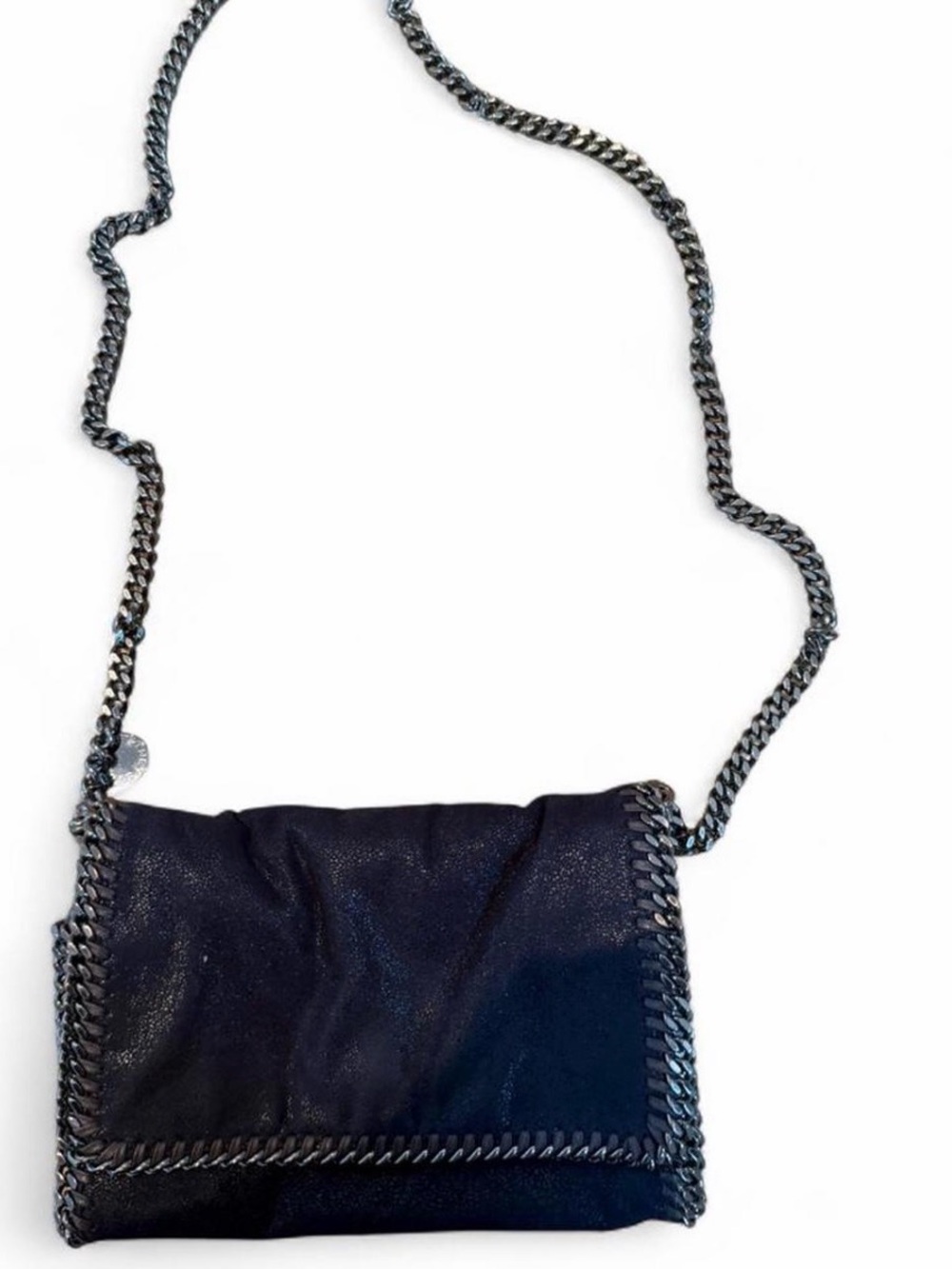 Stella McCartney Black Crossbody Bag with Chain Trim